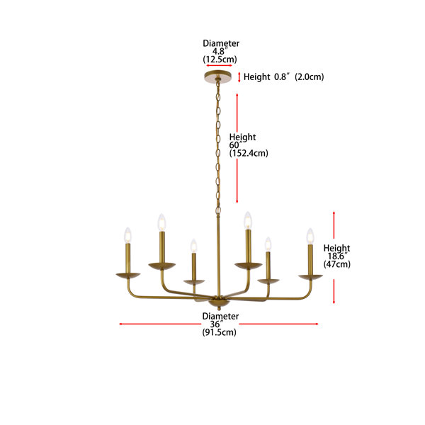 Baltray 6 Light Metal Dimmable Chandelier & Reviews Joss & Main